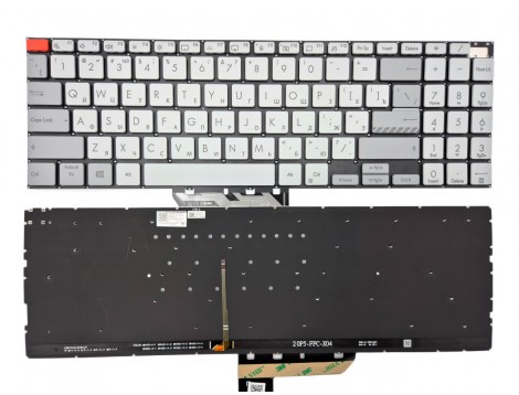 Клавіатура для Asus Vivobook M3500 M7600 N7600 K6602Z K6502V N7601Z M6500 K6500 K3500 K3502 X3500 K6500Z X3500P (RU Gray з підсвіткою)