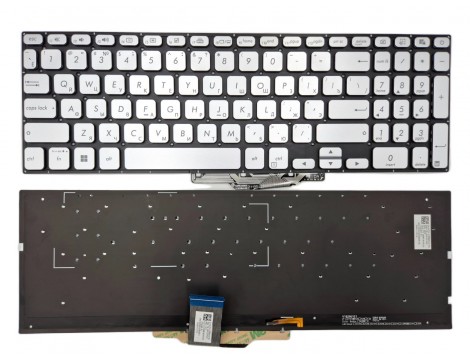 Клавіатура для ASUS X712 A712 F712 K712 M712 R712 S712 (RU Silver з підсвіткою)