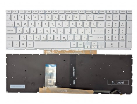 Клавіатура для HP Victus 15-FA 15-FB 16-D 16-E 16T-D 16-R 16-S (RU White з підсвіткою)