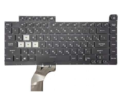 Клавіатура для ASUS ROG Strix G15 G512, G512LV, G512LW, G531, G531G, G531GU, G531GT, G531GD (RU Black без рамки з 16pin RGB підсвіткою) Оригінал